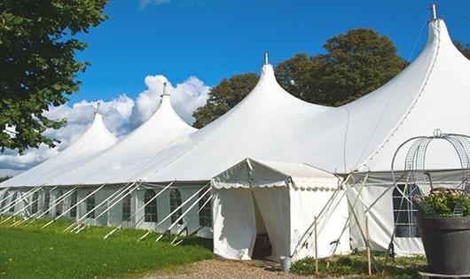 high-quality portable restrooms stationed at a wedding, meeting the needs of guests throughout the outdoor reception in Ellensburg